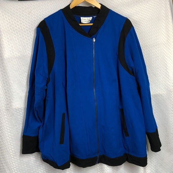 Linea Leisure by Louis Dell'Olio Knit Jacket, 2X Baltic Blue A267866 - Picture 5 of 15